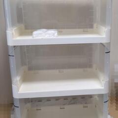 【新品未使用品】楽天掲載 収納ワゴン3段 キャスター付 折り畳み軽量