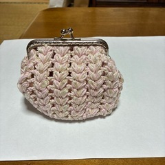 かぎ針編みハートがま口