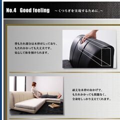 新品未使用　モダンデザイン　フロアコーナーソファ　フロアソファ　アイボリーレザーｘモダンアイボリーの画像