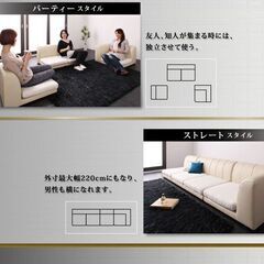 新品未使用　モダンデザイン　フロアコーナーソファ　フロアソファ　アイボリーレザーｘモダンアイボリーの画像