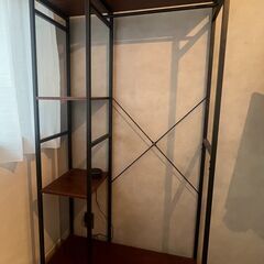 【おしゃれ！】棚付きハンガーラック 幅90cm キャスター付きの画像