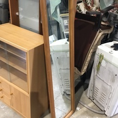 【中古】壁掛け姿鏡（木製フレームミラー）現地販売中！