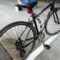  【大人用】整備済中古クロスバイク風シティ車 軽量アルミフレーム サカモトテクノ 700c AIRON2 ブラック <自転車のオオムラ 静岡店>の画像