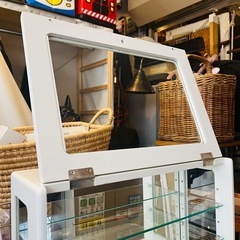 【武蔵小山店】  ショーケース ガラスケース ディスプレイケース コレクションケース 卓上 小型 陳列棚 ホワイト什器 アクセサリーケース 飾り棚 カフェ風 北欧風 店舗什器　の画像