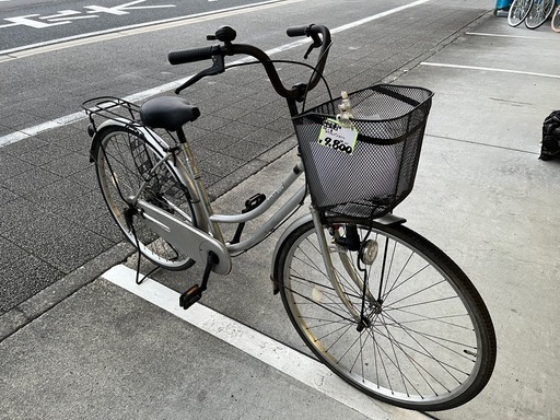 【完売御礼】【大人用】整備済中古自転車 27型  最廉価 婦人車 シルバー色 <自転車のオオムラ 静岡店>