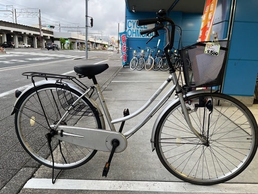 【完売御礼】【大人用】整備済中古自転車 27型  最廉価 婦人車 シルバー色 <自転車のオオムラ 静岡店>