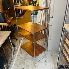 《売約済》【武蔵小山店】 無印 無印良品 ユニットシェルフ ステンレス ウォールナット シェルフ 棚 オープンラック 収納棚 スチールラック ディスプレイ棚 シンプル モダン おしゃれ 北欧　の画像