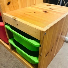 【武蔵小山店】  IKEA イケア トロファスト TROFAST おもちゃ収納 子供収納 キッズ収納 階段収納 ボックス収納 カラーボックス 天然木 収納棚 収納ボックス 木製 キッズ家具の画像