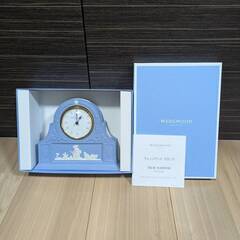 美品 ウェッジウッド ジャスパー WEDGWOOD 置時計 電池...