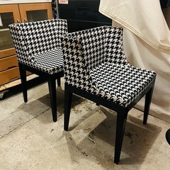 【武蔵小山店】 【16万円】カルテル Kartell マドモワゼルチェア マドモワゼル フィリップスタルク PhilippeStarck スタルク デザイナーズチェア ラウンジチェア 千鳥柄 ハウンドトゥース デザイナーズ家具 椅子 チェア モダンチェア インテリアチェアの画像