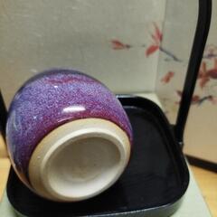 可愛い小さな陶器花瓶花籠置台の画像