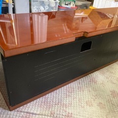 パナソニック　高級大型ダークウッドテレビ台 ガラス扉付きの画像