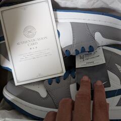 ナイキ エアジョーダン 1 ミッド NIKE AIR JORDAN 1 MID cement grey/white-true blue dq8426-014 スニーカー セメントグレー トルゥーブルー ホワイト AJ1の画像