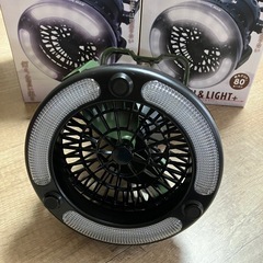 新品未使用　ファン&ライト　2個　アウトドアマン　キャンプの画像