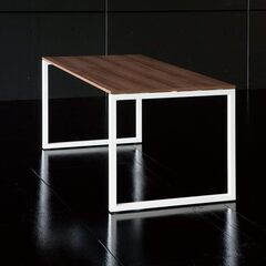 Garage fantoni GXデスク GX-167H プラス 濃木目 ホワイト脚 美品 アジャスター付 Made in Italy ワークデスク スタイリッシュデザインの画像