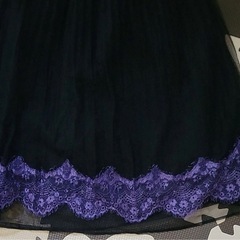 ANNA SUI mini レース×チュール2枚重ねロングスカートの画像