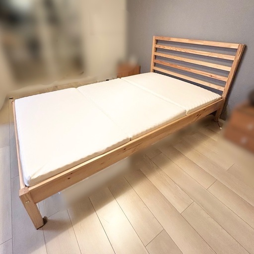 IKEAセミダブル　マットレスカバー付き