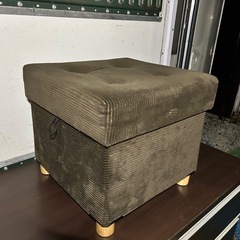 スツール 脚付き 収納付き ブラウンコーデュロイ ブラウン