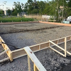 楔足場ガレージ基礎〜建て方まで見学しませんか！