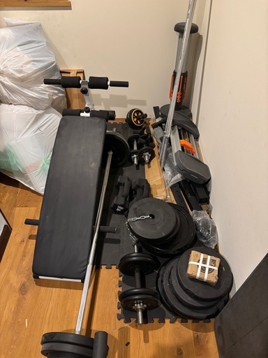 ベンチブレスセット他筋トレ用品まとめて全部