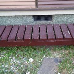 ベンチ　庭に