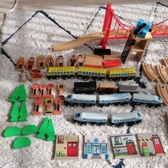 ブリオ風　木製電車セット