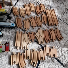 ブリオ風　木製電車セットの画像