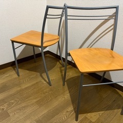 無印良品　2脚セット　スチールダイニングチェア