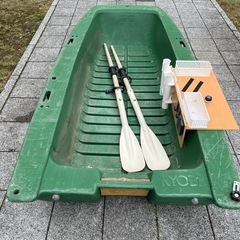 (お取引中)RYOBIのボートと2馬力エンジンセット　の画像