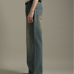 【LURAKU】Semi-flared washed denim - セミフレアウォッシュデニムの画像