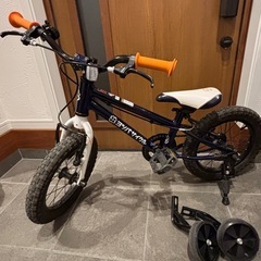 ヨツバサイクル 14インチ ネイビー 補助輪 スタンド付き