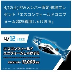 エスコンフィールドユニフォーム2025着用　しゃけまる