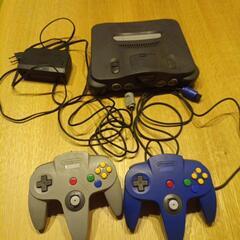 Nintendo64本体、アダプター、コントローラー2個のセット
