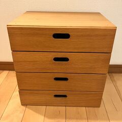 無印良品　スタッキングチェスト・引出し・４段／オーク材突板