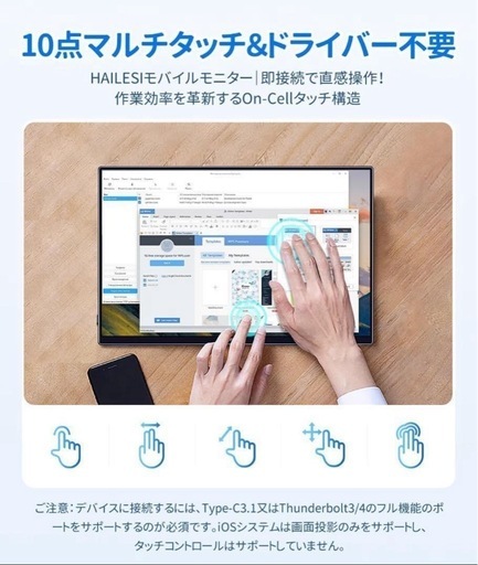 モバイルモニター 15インチ 3:2画面比 ポータブルモニター IPSパネル