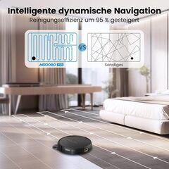 ロボット掃除機 2800Pa 強力吸引 お掃除クリーナー 音量調節 静音 120分間 WiFi App対応 リモコン遠隔操作 Alexa対応不可 自動充電 落下防止 衝突センサー 自動掃除機 AIRROBO (ブラック-パターン2)の画像
