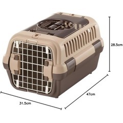 リッチェル キャンピングキャリーダブルドア 超小型犬・猫用 ダークブラウン Sサイズの画像