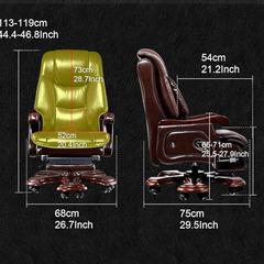 【定価十数万..】社長椅子 オフィスチェア｜レザー×木製×フットレスト付｜プレジデント仕様の画像