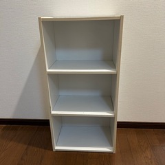 ホワイト　3段カラーボックス