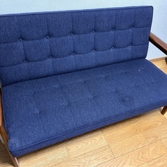 カリモク60 Kチェア　2シーター タープブルー