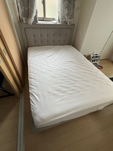 ZINUS 布張り ベッドフレーム full 2.06L x 1.46W x 1.1H m   アイリスプラザ極厚マットレス