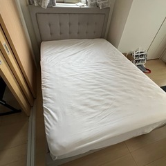 ZINUS 布張り ベッドフレーム full 2.06L x 1.46W x 1.1H m   アイリスプラザ極厚マットレス の画像