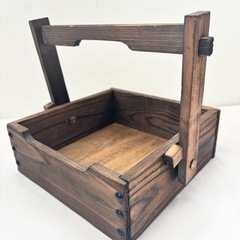 レトロ　木箱　おかもち木製　家具　古道具　インテリア　小物入れ　ガーデニング　DIYにもの画像