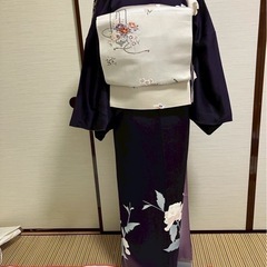 03　訪問着 フルセット 着物•帯•帯揚げ•帯締め•伊達襟(重ね襟)の5点セットの画像