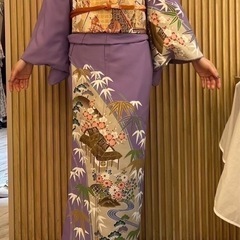 05　訪問着 フルセット 着物•帯•帯揚げ•帯締め•伊達襟(重ね...