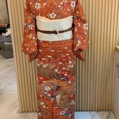 18　訪問着 フルセット 着物•帯•帯揚げ•帯締め•伊達襟(重ね...