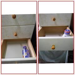 木製引き出し天板付棚　近い内に処分しようと思います💦の画像