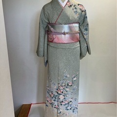 19　訪問着 フルセット 着物•帯•帯揚げ•帯締め•伊達襟(重ね...
