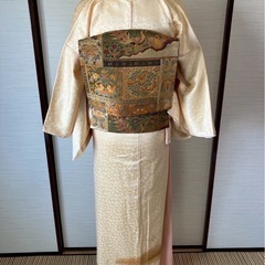 20　訪問着 フルセット 着物•帯•帯揚げ•帯締め•伊達襟(重ね襟)の5点セットの画像