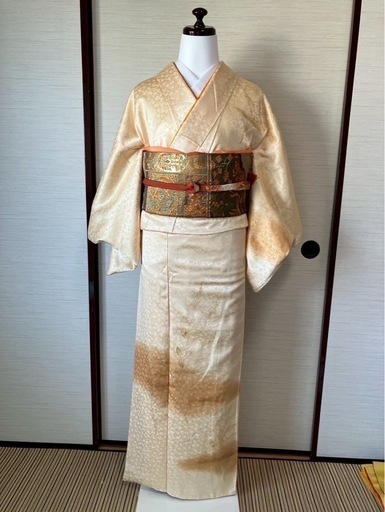 20　訪問着 フルセット 着物•帯•帯揚げ•帯締め•伊達襟(重ね襟)の5点セット
